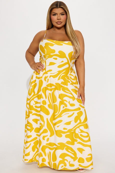 Fun In The Sun Maxi Dress - Yellow/combo