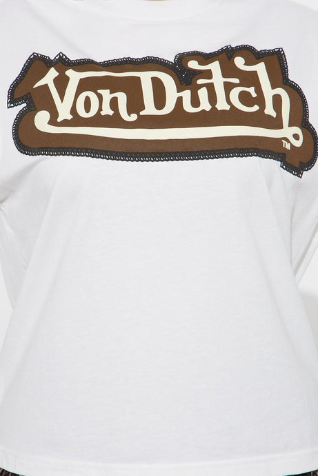 Von Dutch Embroidery Oversized Tee - Cream