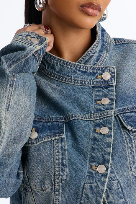 Toledo Crossover Denim Trucker Jacket - Medium Wash