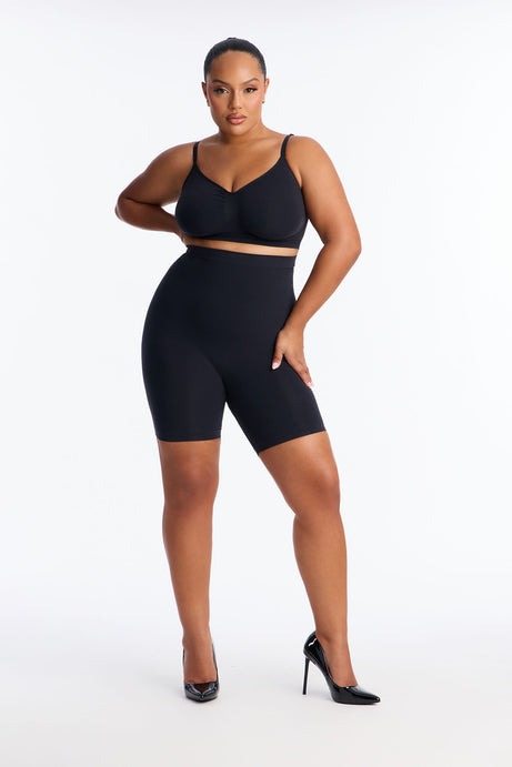 Nova Sculpt Seamless Strong Compression Thigh Shaper - Black