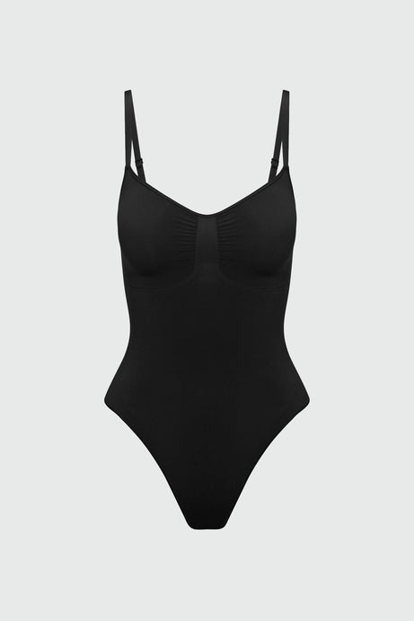 Nova Sculpt Seamless Strong Compression Thong Bodysuit - Black
