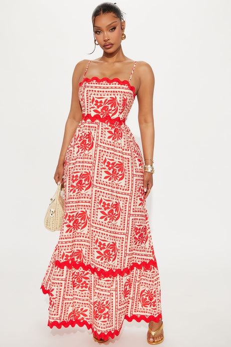 Marissa Maxi Dress - Orange/combo