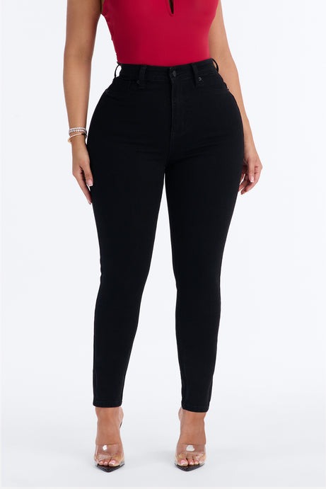 Miami Booty Lifting High Rise Stretch Skinny Jeans - Black