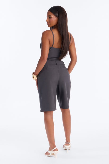 Dylan Bermuda Short Romper - Charcoal