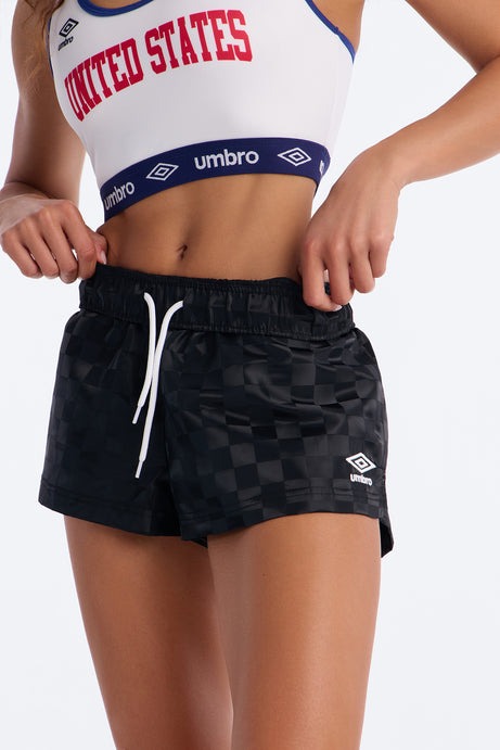 Umbro Checkered Athletic Soccer Shorts - Black