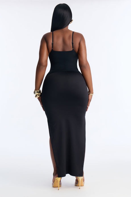 Second Skin Bra Pad V Neck Cami - Black