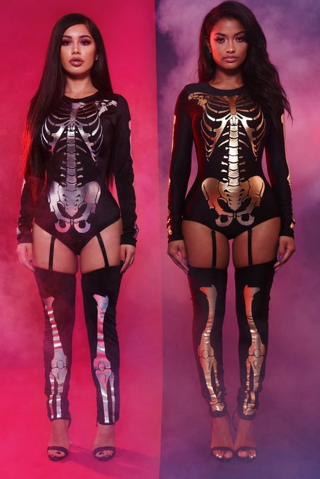 Bad to the Bone Costume - Black/Gold