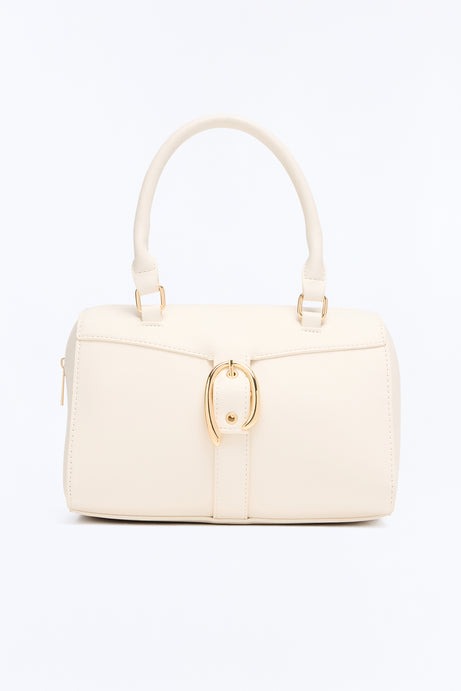On My Good Side Faux Leather Handbag - Ivory