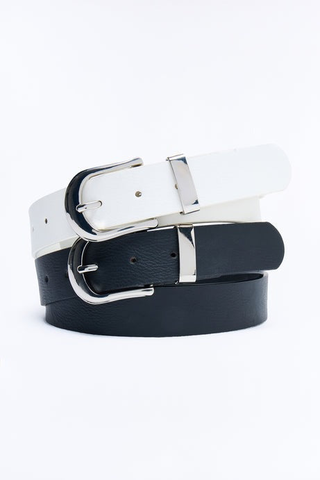 Back To Basic Belt Set - Black/White