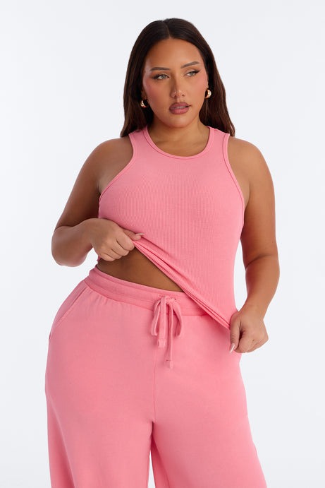 So Chill French Terry Pant Set - Pink