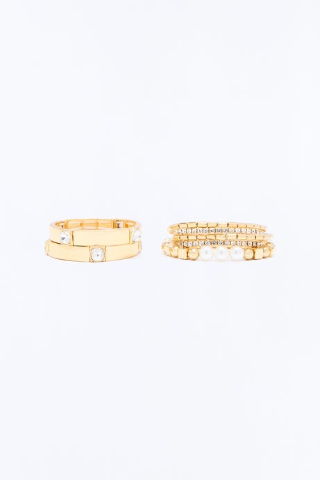 Chic Essence 7 Piece Bracelet Set - Gold