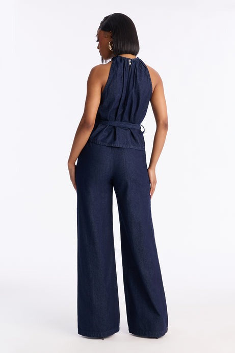 Kora Denim Pant Set - Dark Wash