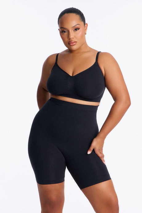 Nova Sculpt Seamless Strong Compression Thigh Shaper - Black