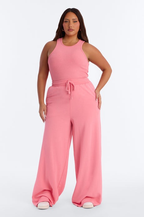 So Chill French Terry Pant Set - Pink