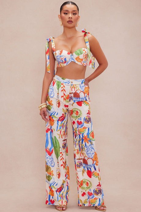 Valencia Linen Pant Set - Multi Color
