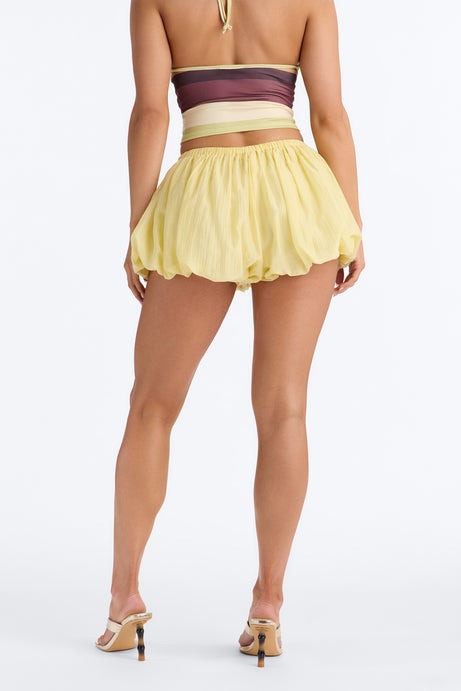 Summer Delight Bubble Hem Micro Short - Butter Yellow