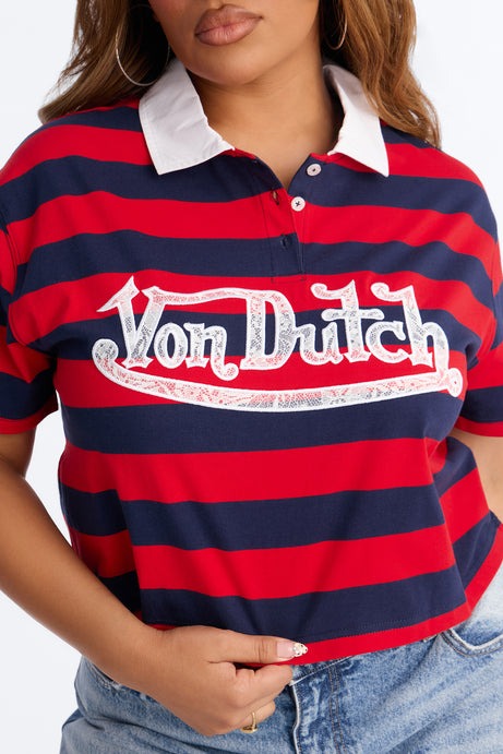 Von Dutch Americana Rugby Stripe Polo - Multi Color