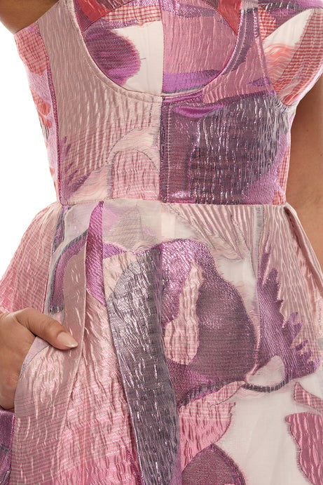 Soft Era Jacquard Midi Dress - Purple/combo