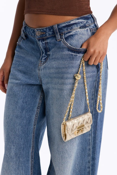 Little Rebel Faux Leather Mini Bag - Gold