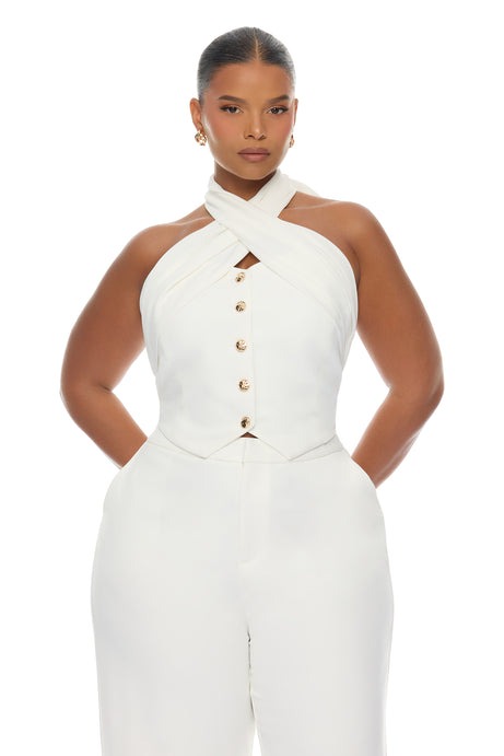 Clarice Wide Leg Pant Set - White/combo