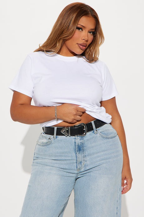 Camilla Classic Fit Crew Neck Tee - White