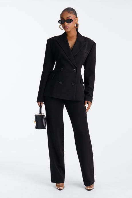 Empire Essentials Double Breasted Blazer - Black