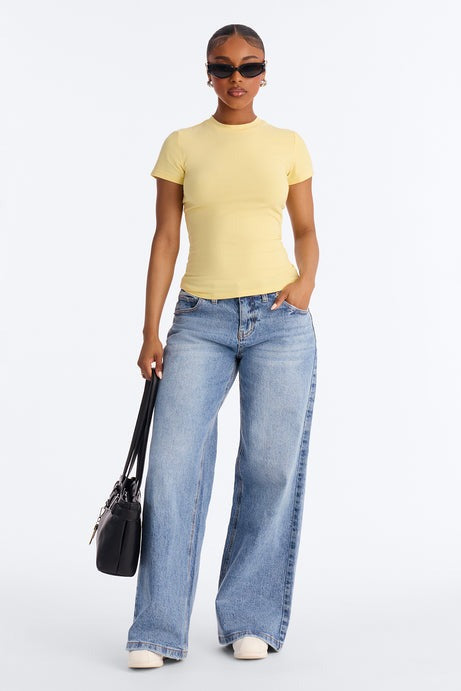 Camilla Classic Fit Crew Neck Tee - Butter Yellow