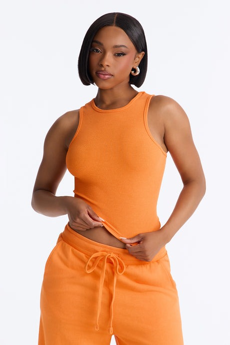 So Chill French Terry Pant Set - Orange