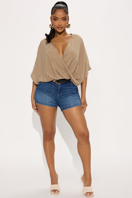 Annah Gauze Blouse Top - Taupe