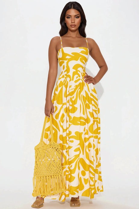 Fun In The Sun Maxi Dress - Yellow/combo