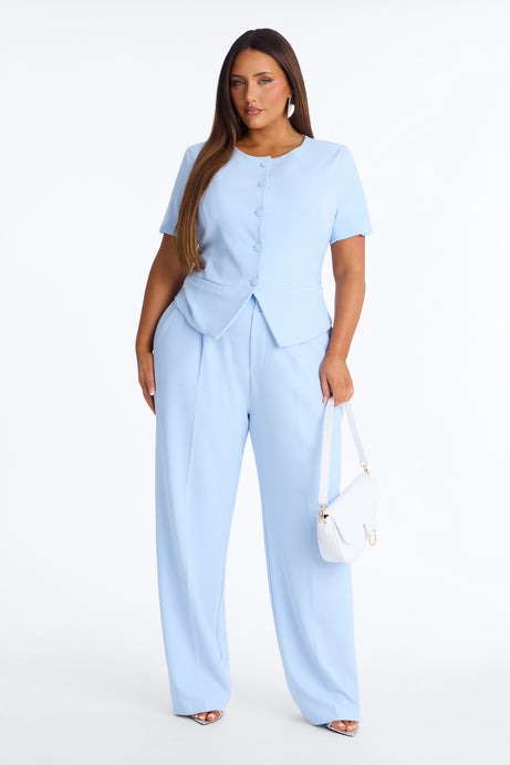 Mission Accomplished Short Sleeve Blazer - Light Blue