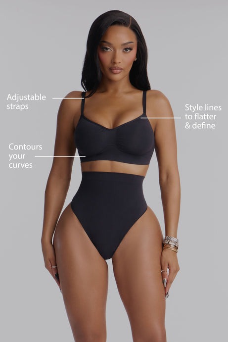Nova Sculpt Seamless Strong Compression Bralette - Black