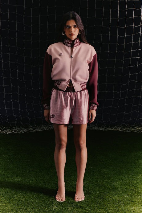 Umbro Mock Neck Scuba Zip Up Jacket - Pink
