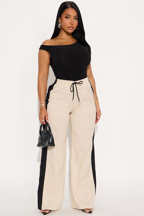 Vacay Is Calling Wide Leg Linen Pant - Khaki