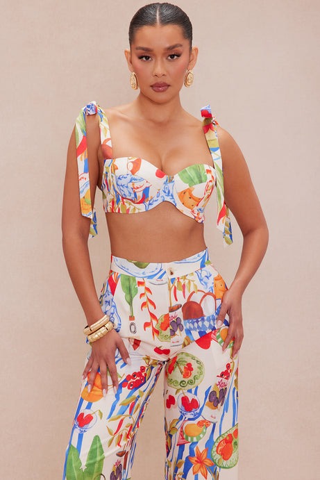 Valencia Linen Pant Set - Multi Color