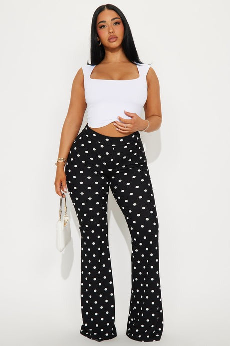 Romantic Affair Polka Dot Flare Pant - Black/White