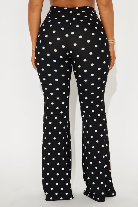 Romantic Affair Polka Dot Flare Pant - Black/White