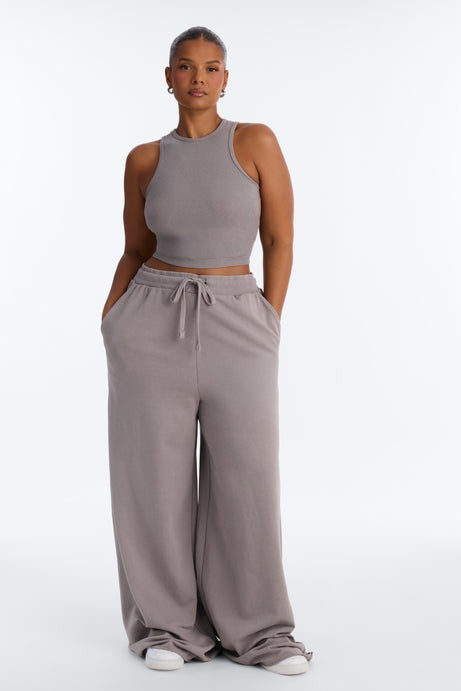 So Chill French Terry Pant Set - Grey