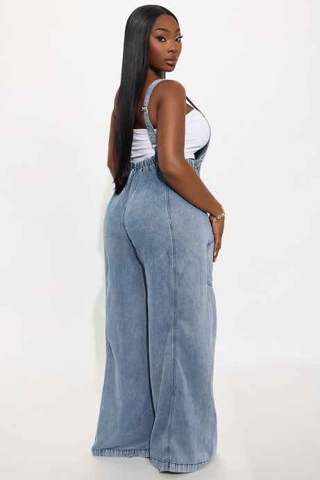 Katarina Washed Jumpsuit - Medium Wash