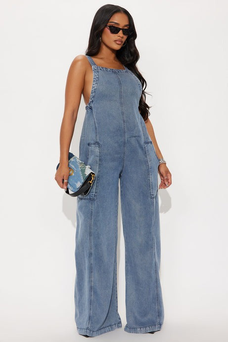 Katarina Washed Jumpsuit - Medium Wash