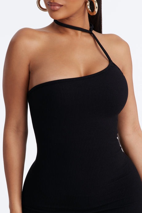 Celine Snatched Mini Dress - Black
