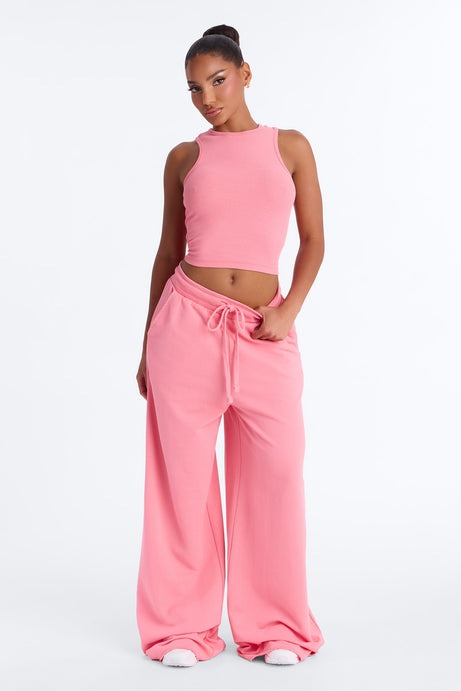 So Chill French Terry Pant Set - Pink