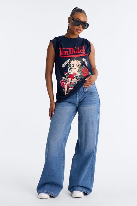Von Dutch x Betty Boop Vintage Beauty Tee - Navy