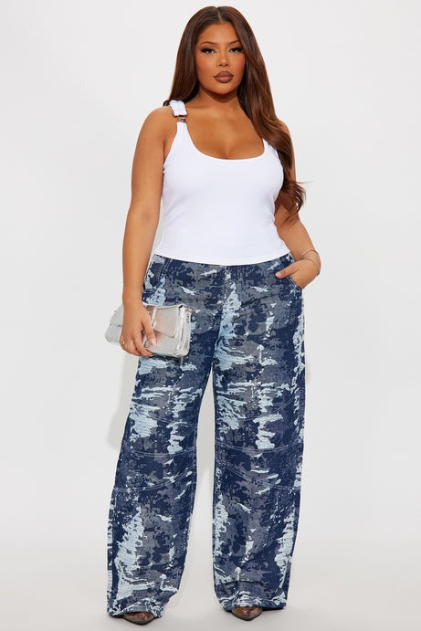 Olivia Overall Tank Top - White