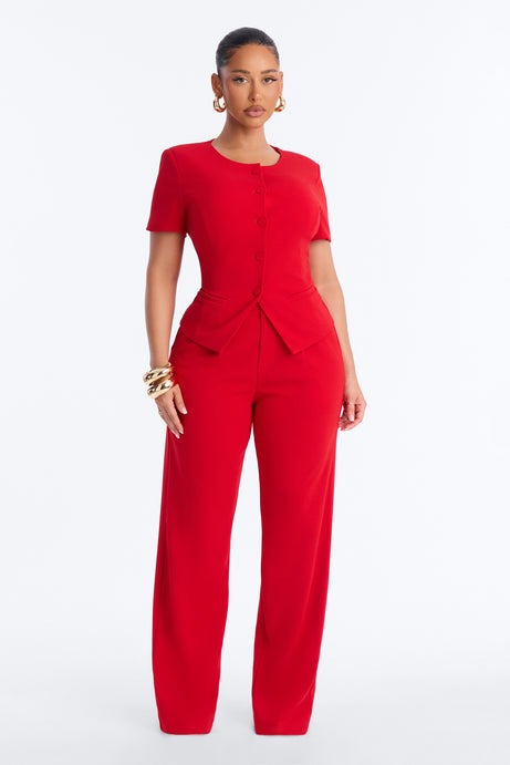Mission Accomplished Short Sleeve Blazer - Red