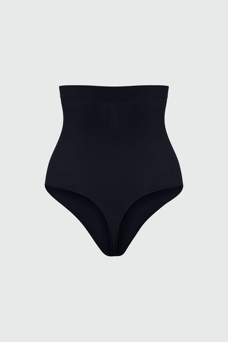 Nova Seamless Sculpt Strong Compression High Waisted Thong - Black