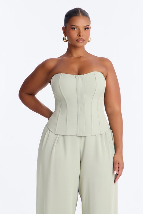 Greta Corset Pant Set - Sage