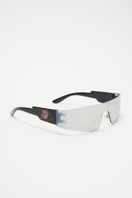 Ed Hardy Rose Shield Sunglasses - Black
