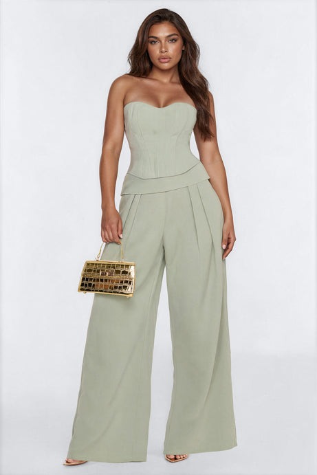 Greta Corset Pant Set - Sage