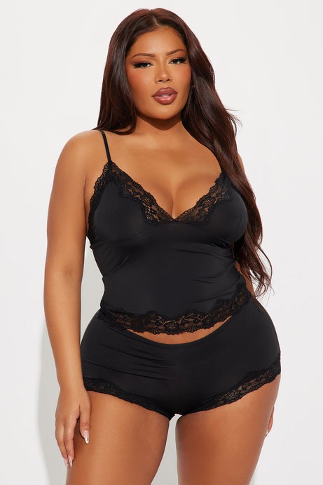 Sweet Dreams Tonight Cami PJ Short Set - Black